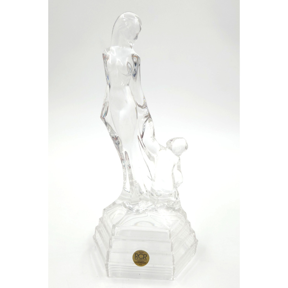 Royal Crystal Rock Italian Clear Crystal Figurine Mother Holding Child Figurine